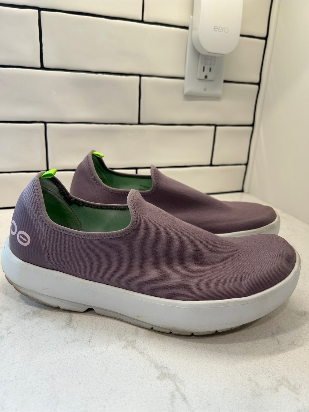 Oofos Womens OOmg Eezee Slip On Shoe Size11 Mauve Purple Recovery Comfort Sporty - Picture 4 of 15